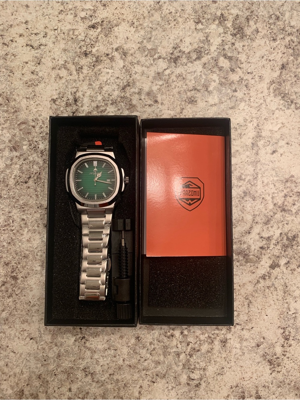& Other Stories Silver Stainless Steel Watch with Green Dial